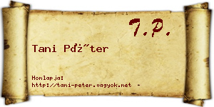 Tani Péter névjegykártya
